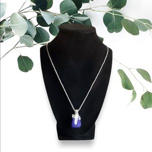 Lapis Lázuli & Clear Quartz Pendant